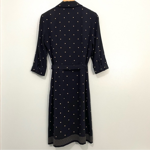Talbots Navy Polka Dot Midi Dress - Picture 2 of 16